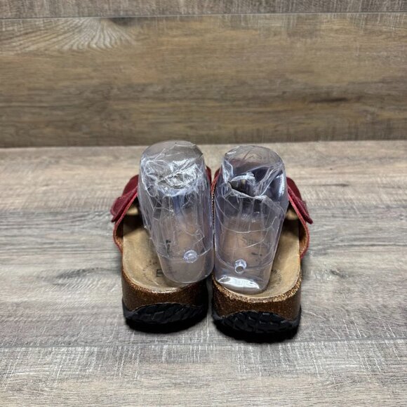 Think Mizzi Red Leather Slip On Sandals Women's Size EU 38 - Picture 3 of 6